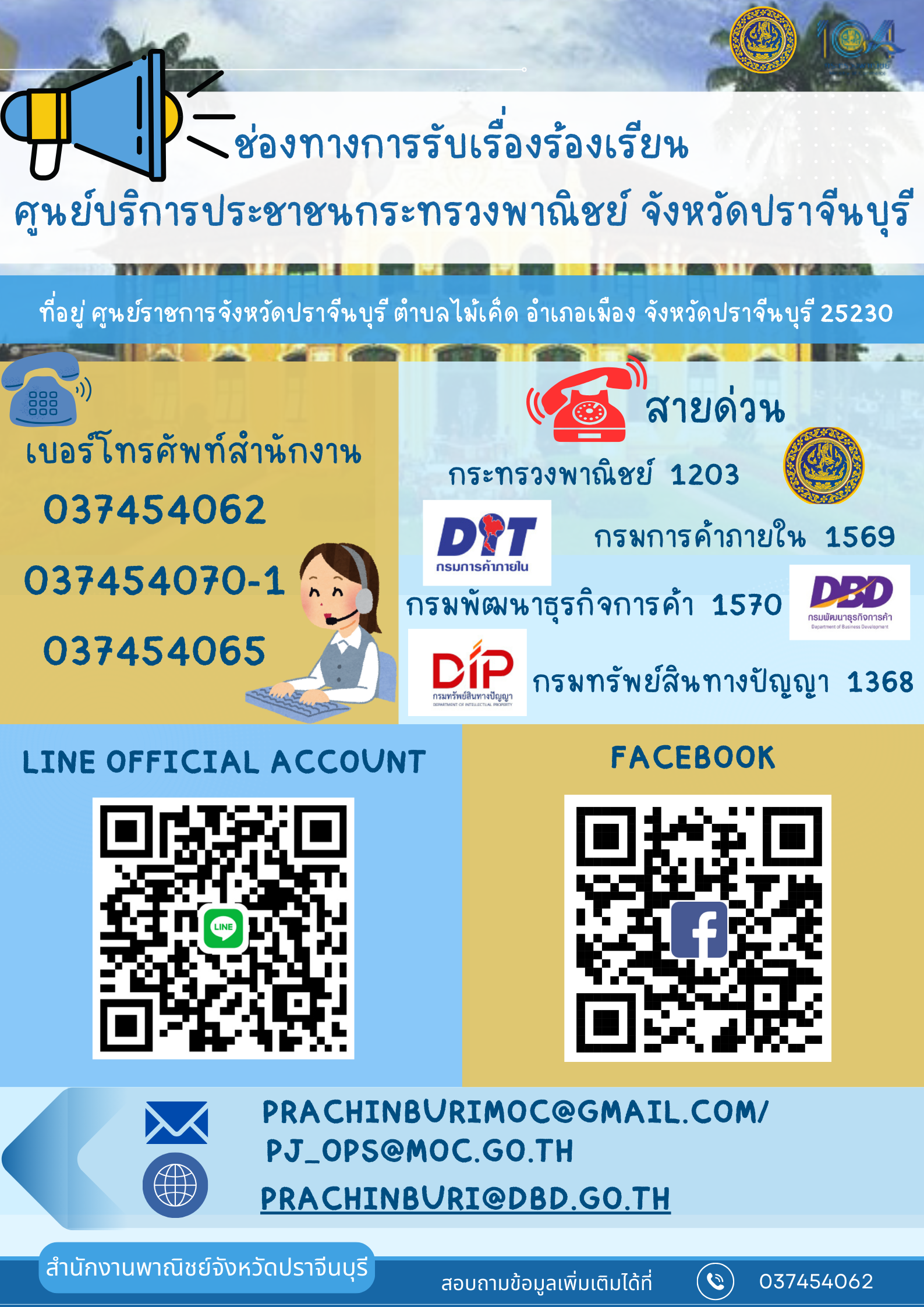 ช่องทางการรับเรื่องร้องเรียน
